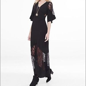 🆕 Express Black Lace Inset Maxi Dress - Size 10